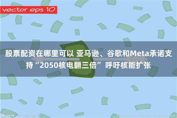 股票配资在哪里可以 亚马逊、谷歌和Meta承诺支持“2050核电翻三倍” 呼吁核能扩张