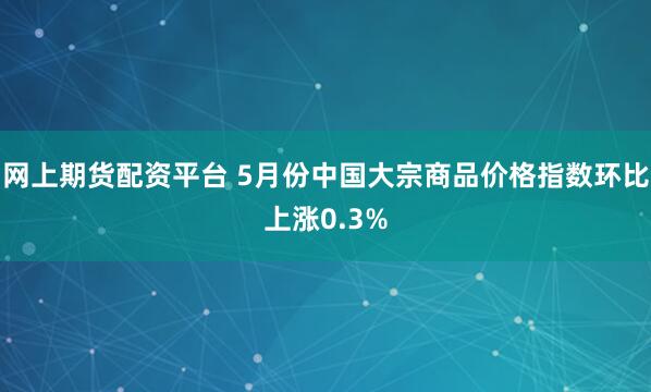 网上期货配资平台 5月份中国大宗商品价格指数环比上涨0.3%